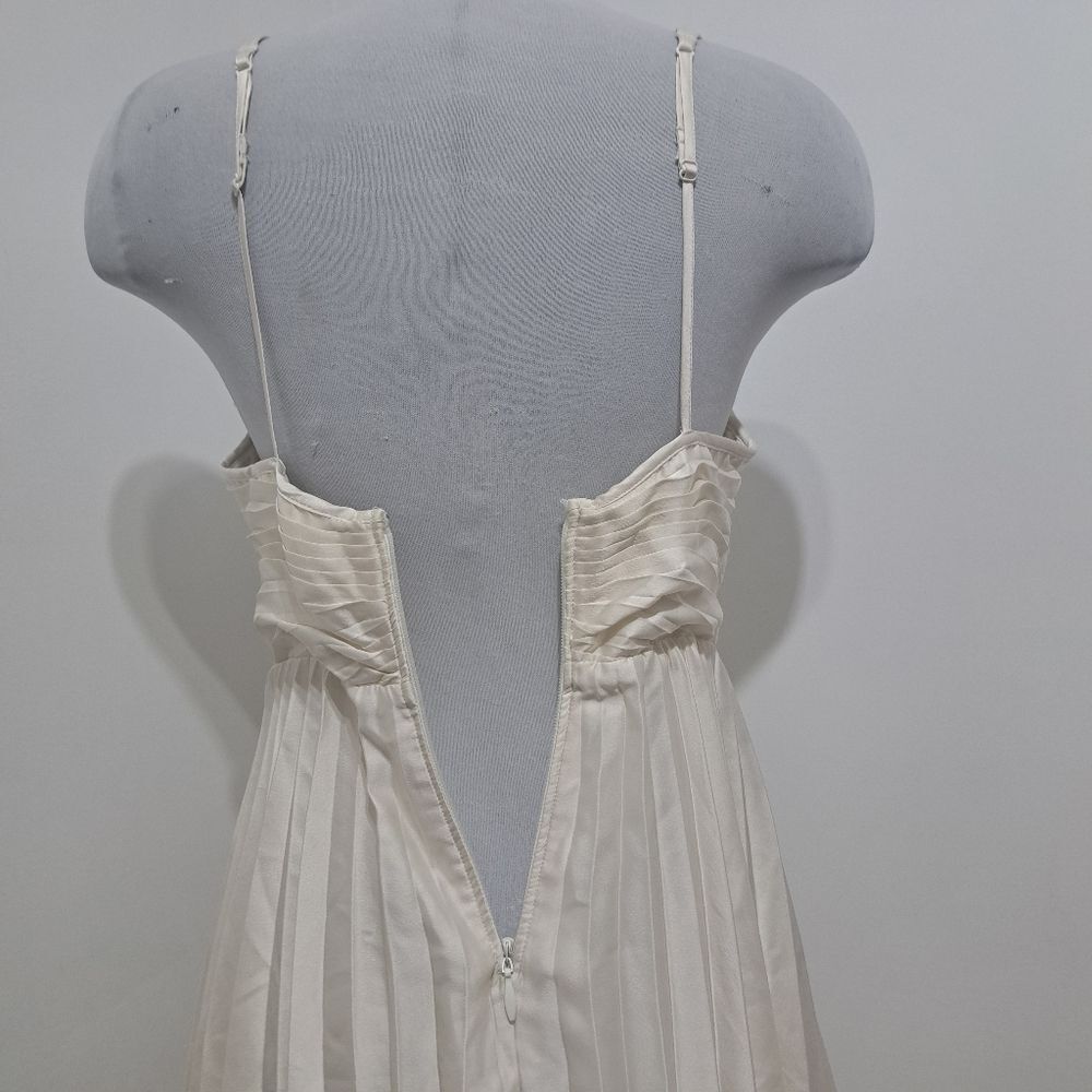 Abercrombie & Fitch Angelcore Boho Pleated Plunging Neckline Off White Small NWT - Picture 11 of 12